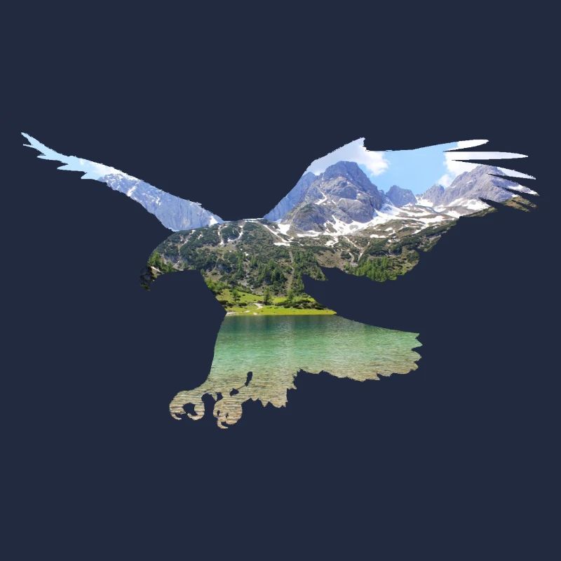 Eagle lake mountain mountains fly clouds shirt