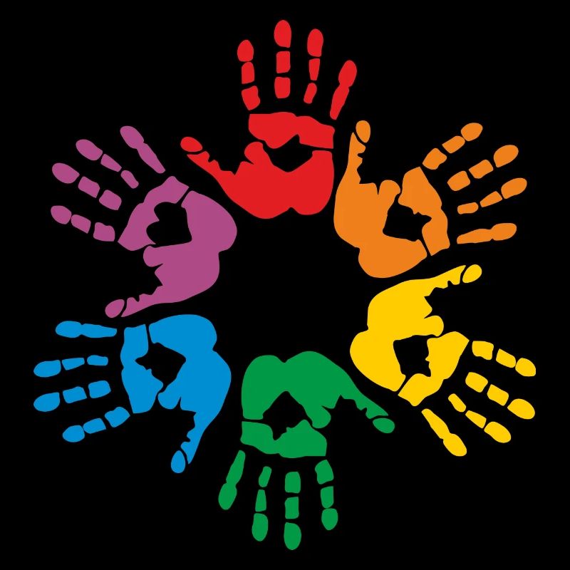 Regenbogen Handabdruck