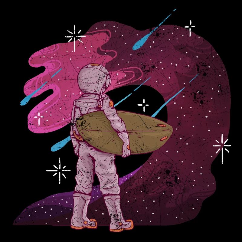 ASTRONAUT SPACE SURFER SURF SURFING SURF MOTIF