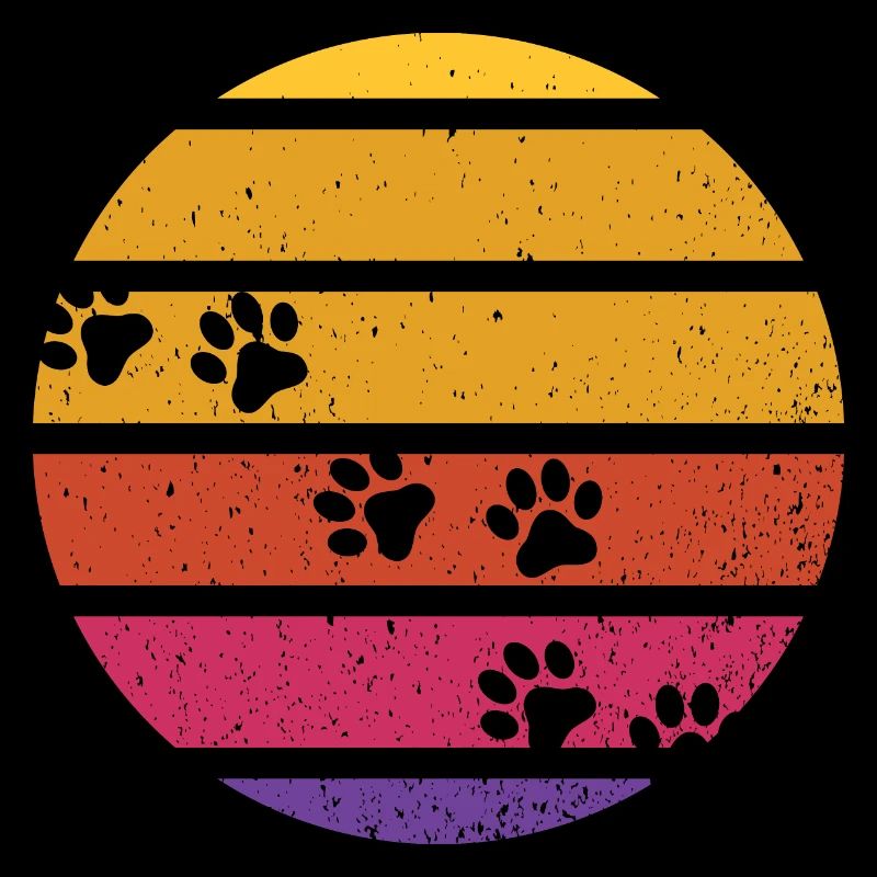 Empreintes de chat rétro drôle