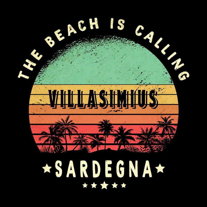 Design de plage de Villasimius, Sardaigne, Italie