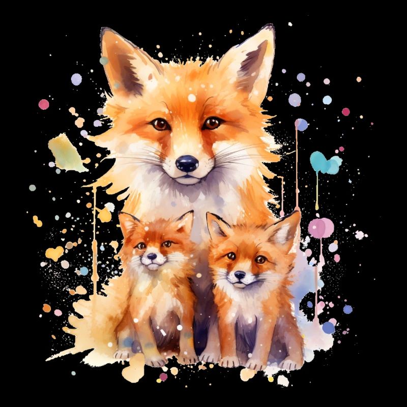 Renard aquarelle, Fox, hipster, swag