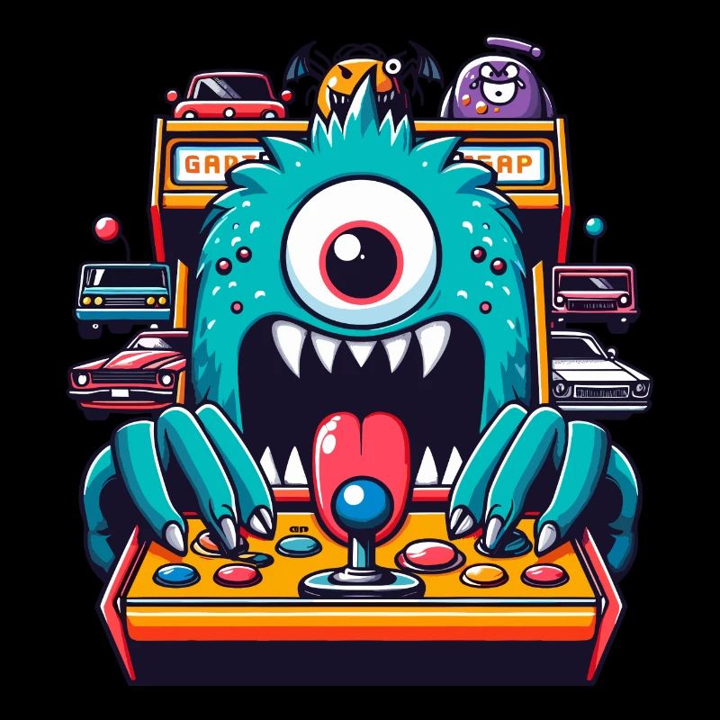 BORNE À SOUS D’ARCADE CASINO JOYSTICK MONSTRE FOU