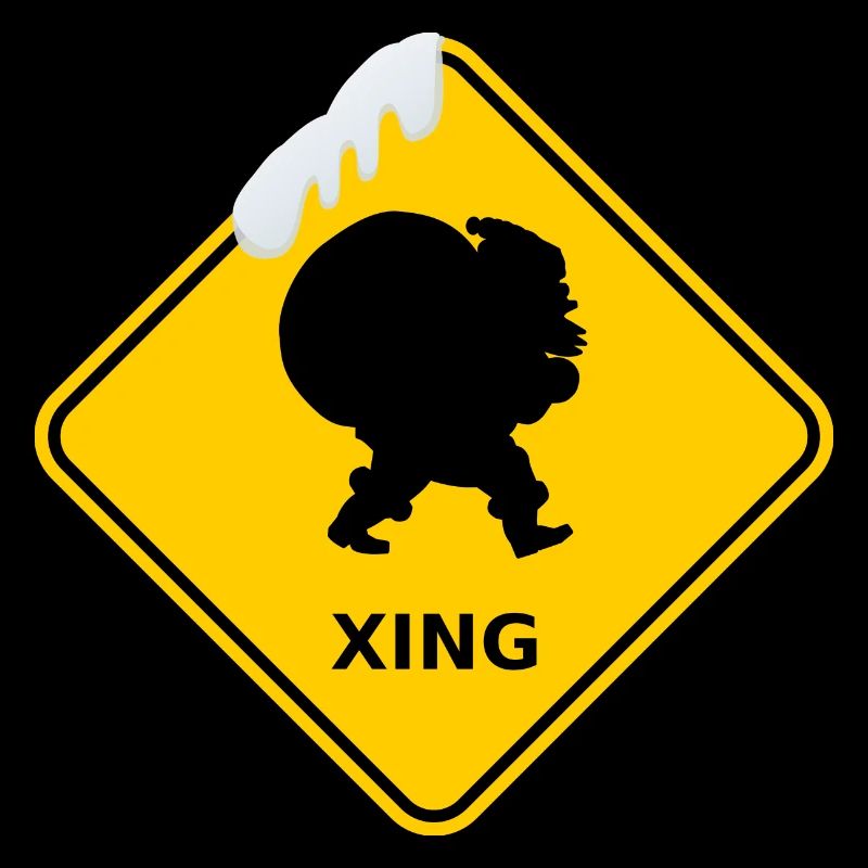 Wildwechsel "Weihnachtsmann mit Sack" / Schnee