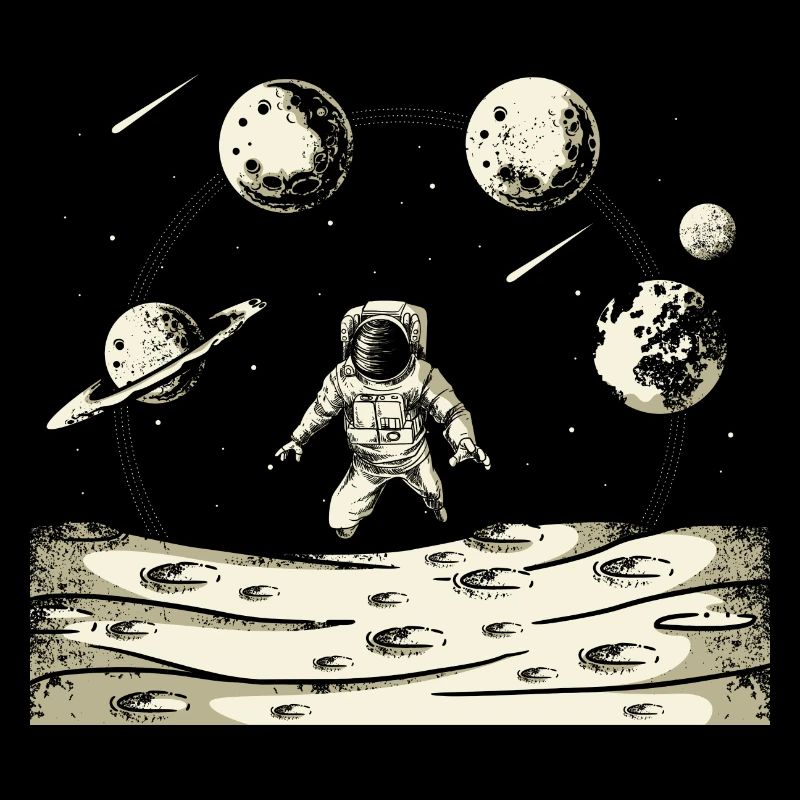 Solar System Astronaut Graphic