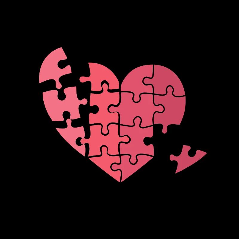 Puzzle coeur Saint Valentin idée cadeau cassé