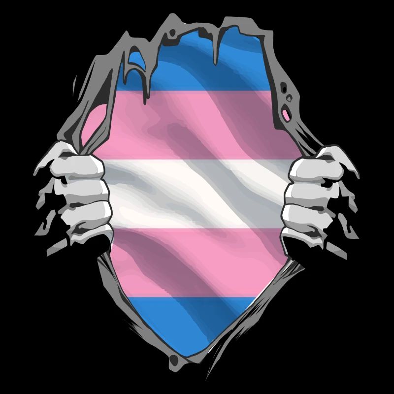 Trans Flagge auf der Brust Geschenk Pride