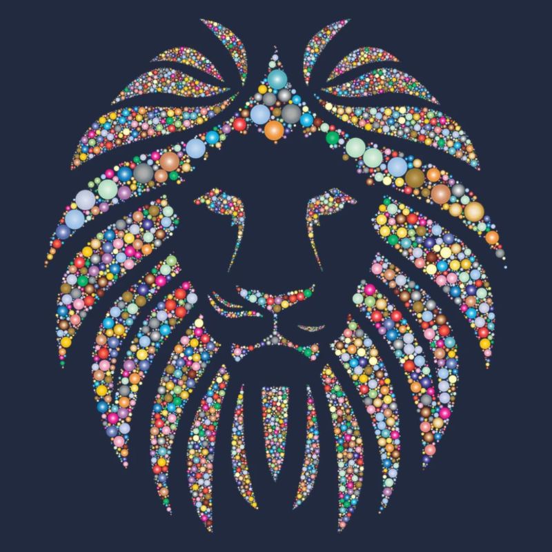 Artistic multicolored lion head