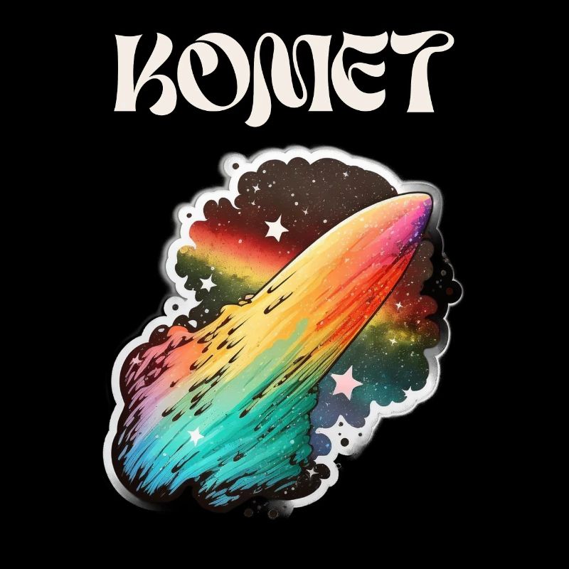 Kometensturm: Ein futuristisches Regenbogen Design