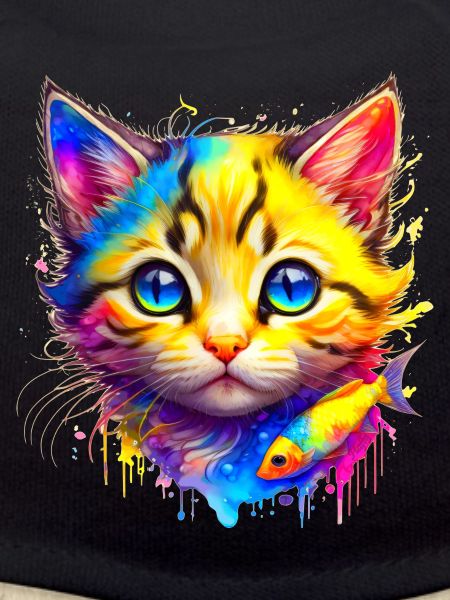 Rainbow Kitty with fish