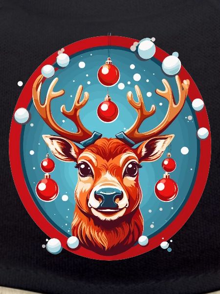 Reindeer with Christmas baubles