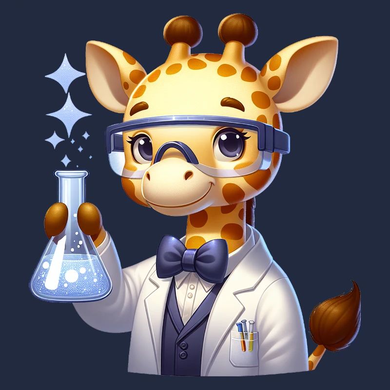 Scientifique girafe mignon