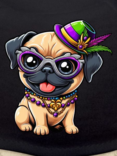 Mardi Gras Mops Comic-Stil
