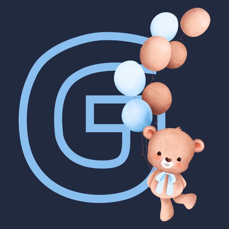 Buchstabe g blauer Bär