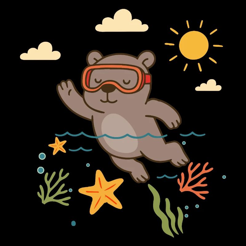 Plongée en apnée avec les ours dans la mer