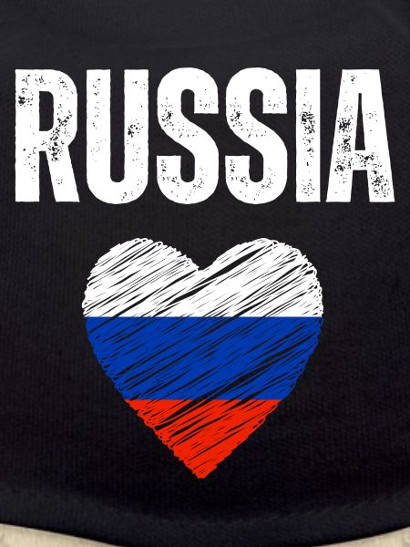 J’adore la Russie, drapeau russe