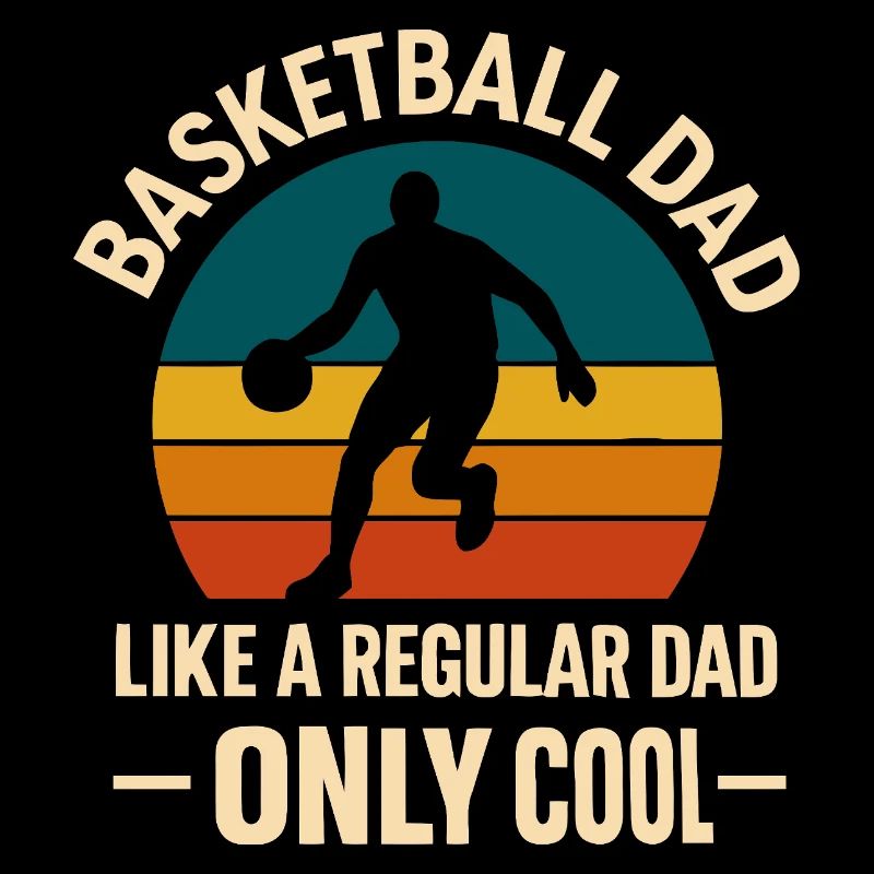 Basketball Dad Retro Sunrise Design