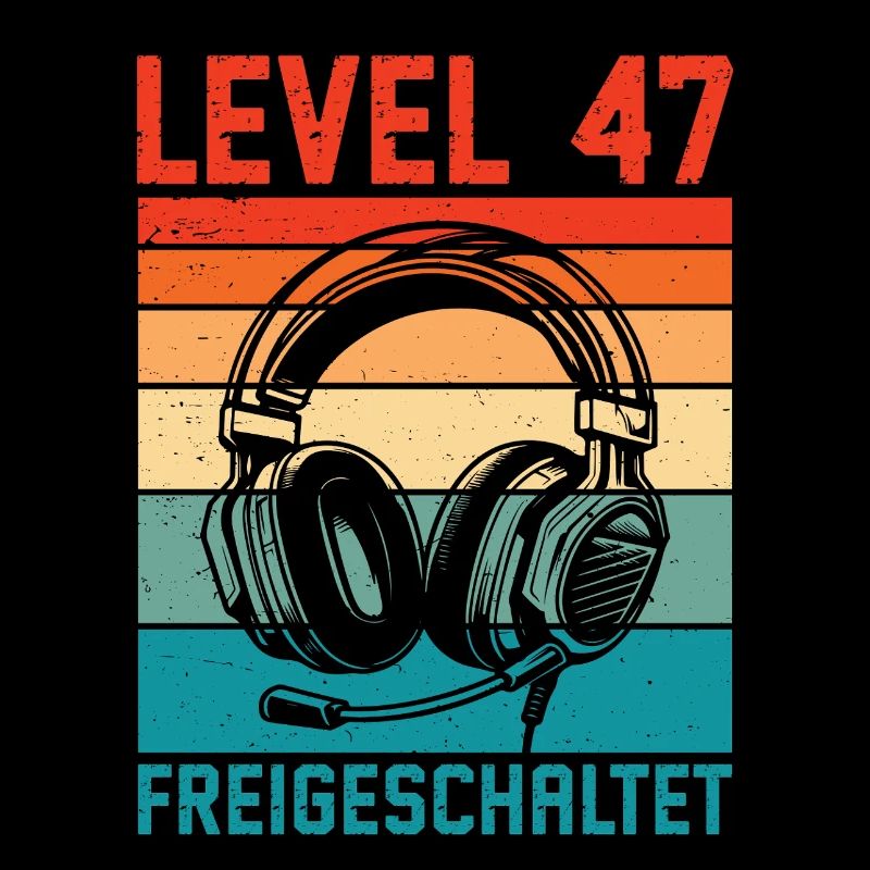 47. Geburtstag Männer Gamer Level 47 Unlocked