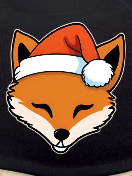 Fuchs mit Santa Hut Grafik