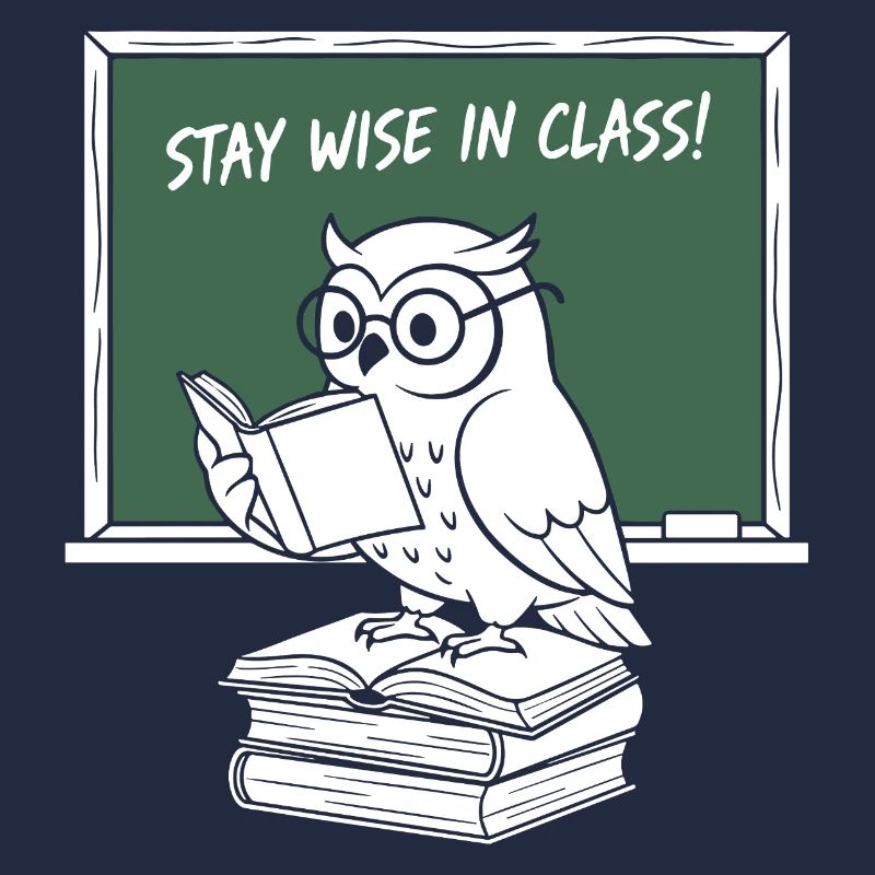 Wise owl reading in class
