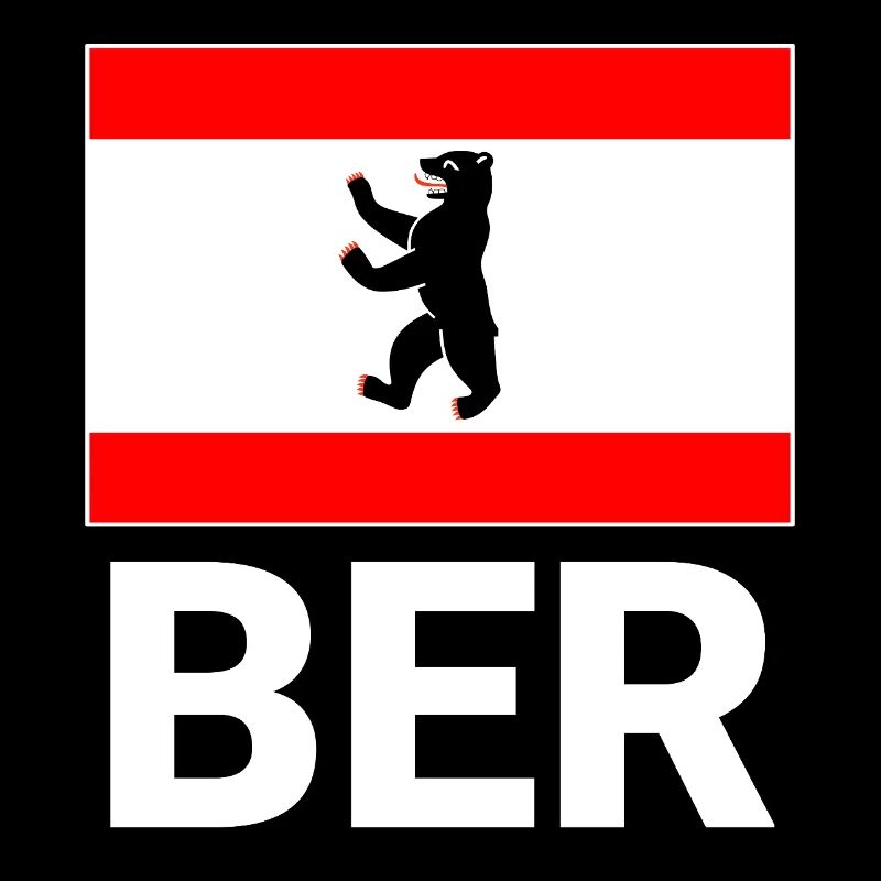 Berlin flag with BER abbreviation