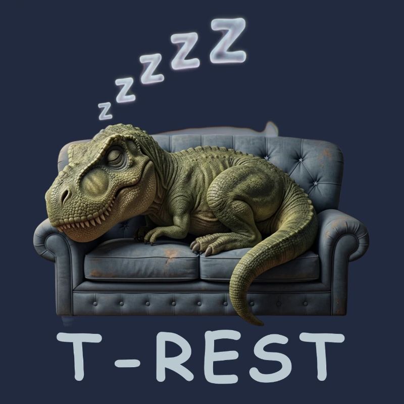 T-Rest Dino auf Sofa