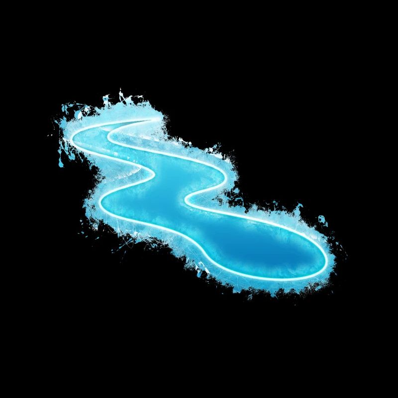 Water current bright glowing