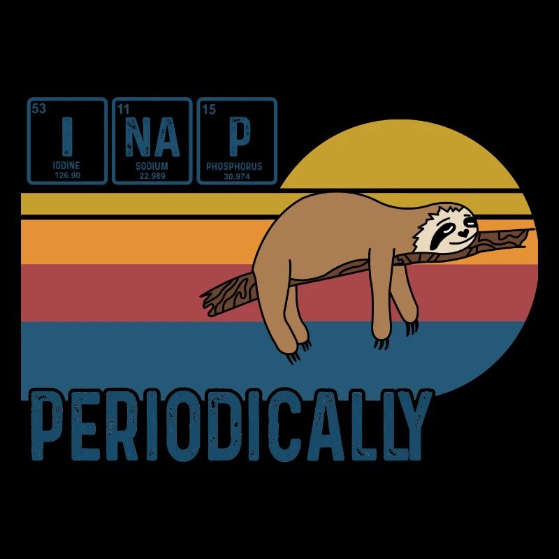 I Nap Periodically Vintage Funny Science Sloth