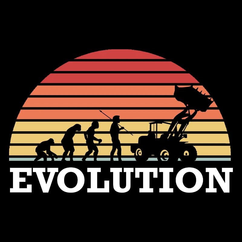Evolution Bagger Baustelle Fahrzeuge Baggerfahrer