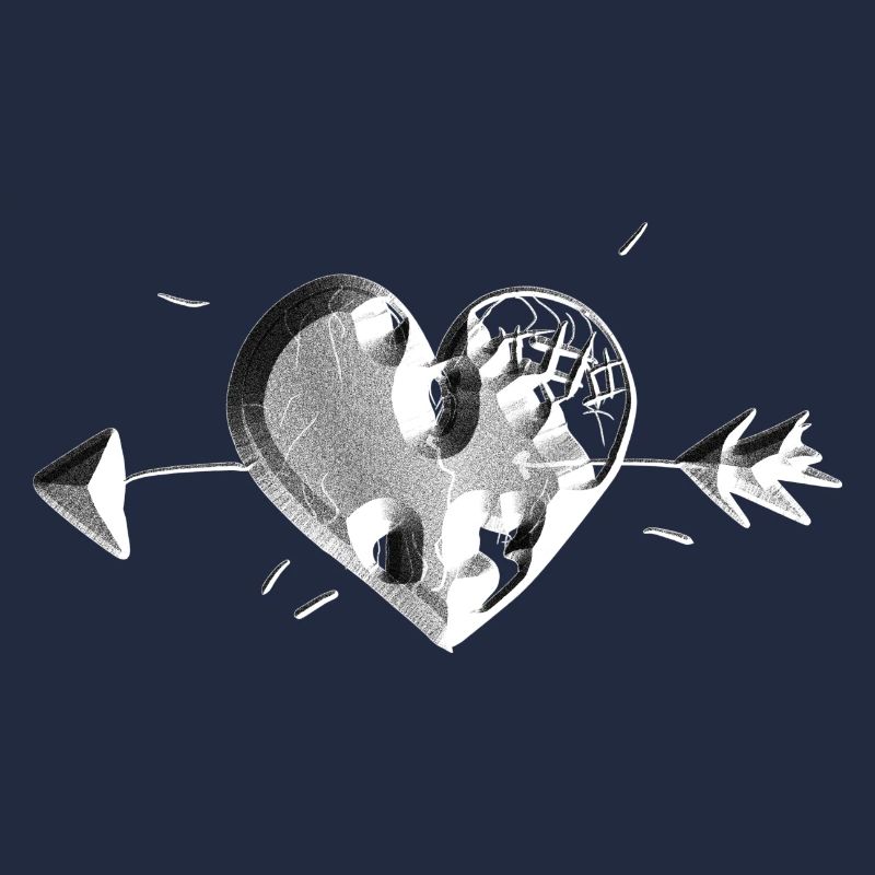 symbole de cœur cicatrices de flèche grises