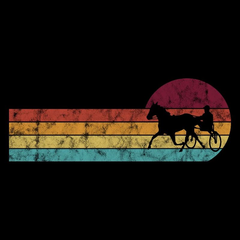 Trotter trotting in retro or vintage style