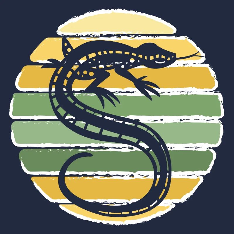 Retro Gecko Echse Vintage Reptil Eidechse Lizard