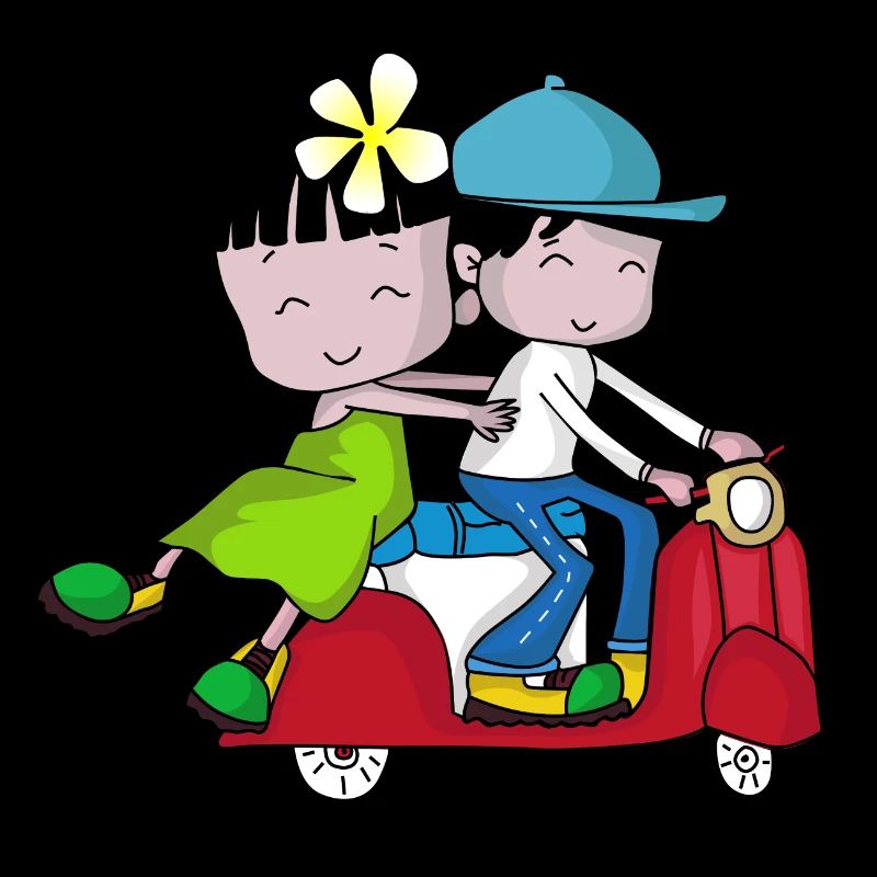 Roller Paar – Reise mit Moped