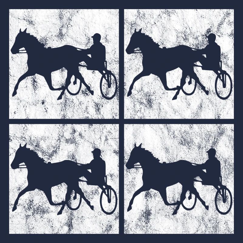 Traber Trabrennen in retro oder vintage Style