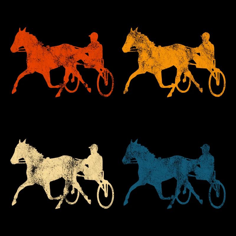 Traber Trabrennen in retro oder vintage Style