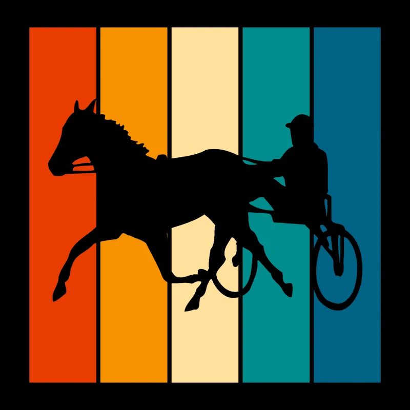 Traber Trabrennen in retro oder vintage Style