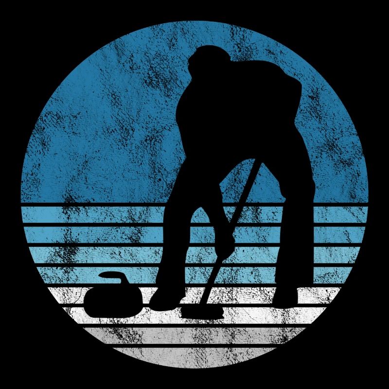 Eis Curling Curler Eisstockschießen Retro Geschenk