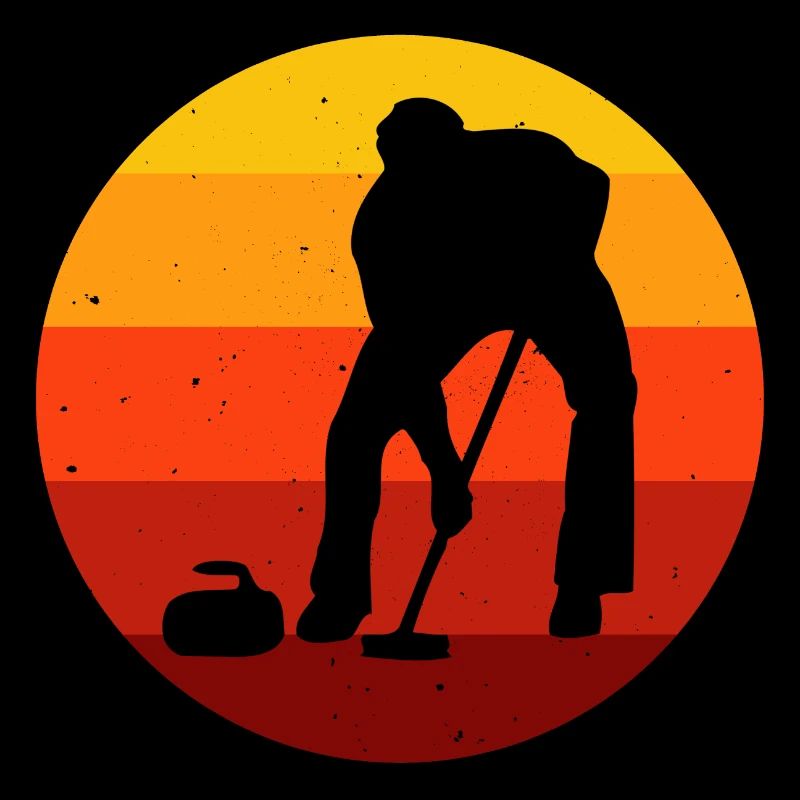 Eis Curling Curler Eisstockschießen Retro Geschenk