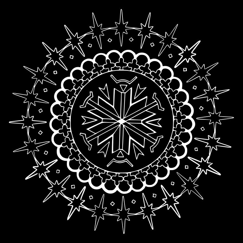 Crystal mandala vector white
