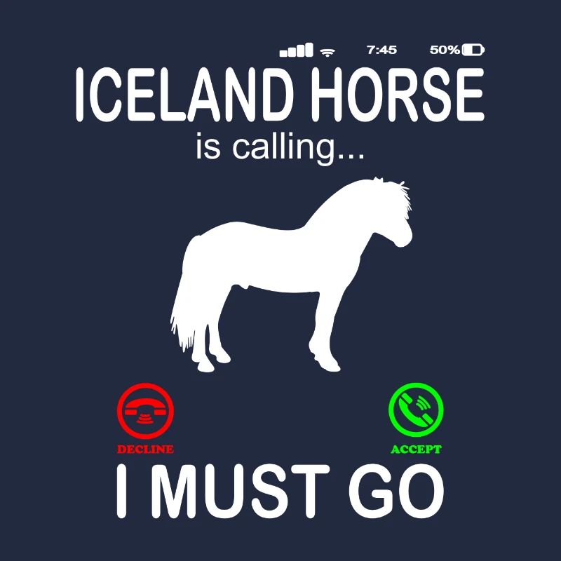 Islandpferd Pferd ruft an Lustiger Telefon Spruch