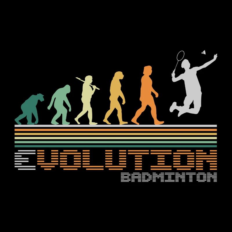 Badminton Shuttlecock Evolution Retro Funny