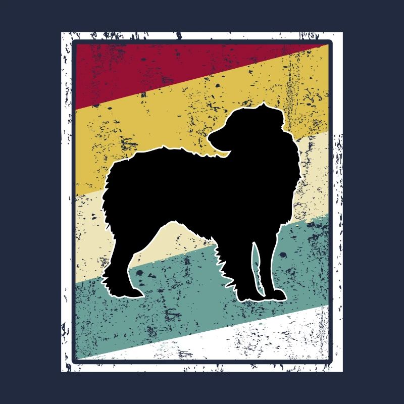 Aussie Australian Shepherd Retro Vintage Stripes