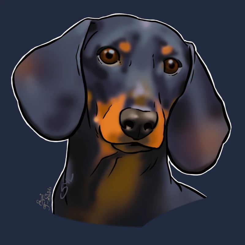 Teckelnoir et feu (sans texte) textilesfoncés