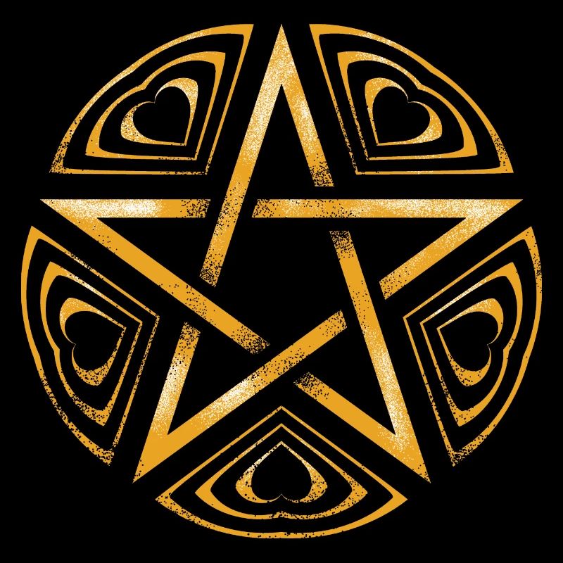 Pentagram Heart Pattern GOLD