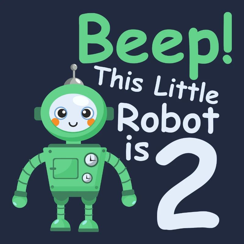 Geburtstagsshirt 2 jahr Roboter Baby Junge Mädchen