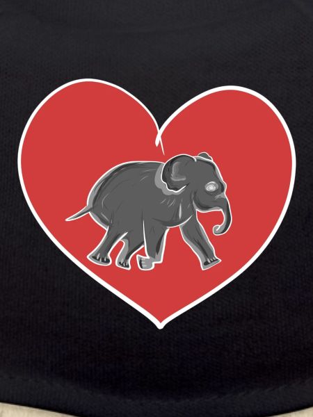 rotes Herz Tierliebe Elefant