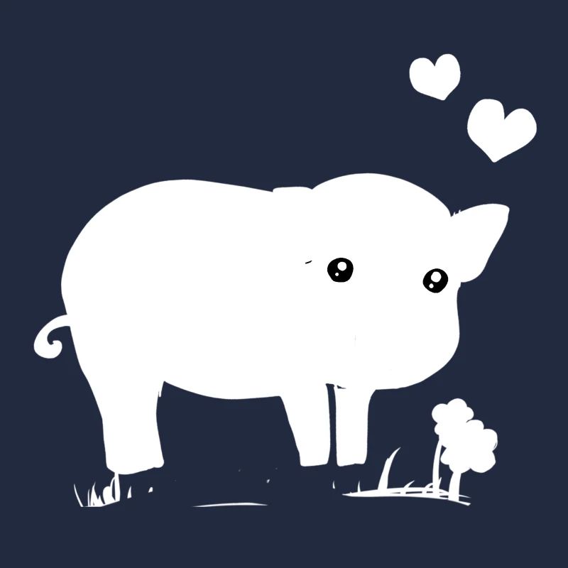 Cochon Coeur rose doux fleur