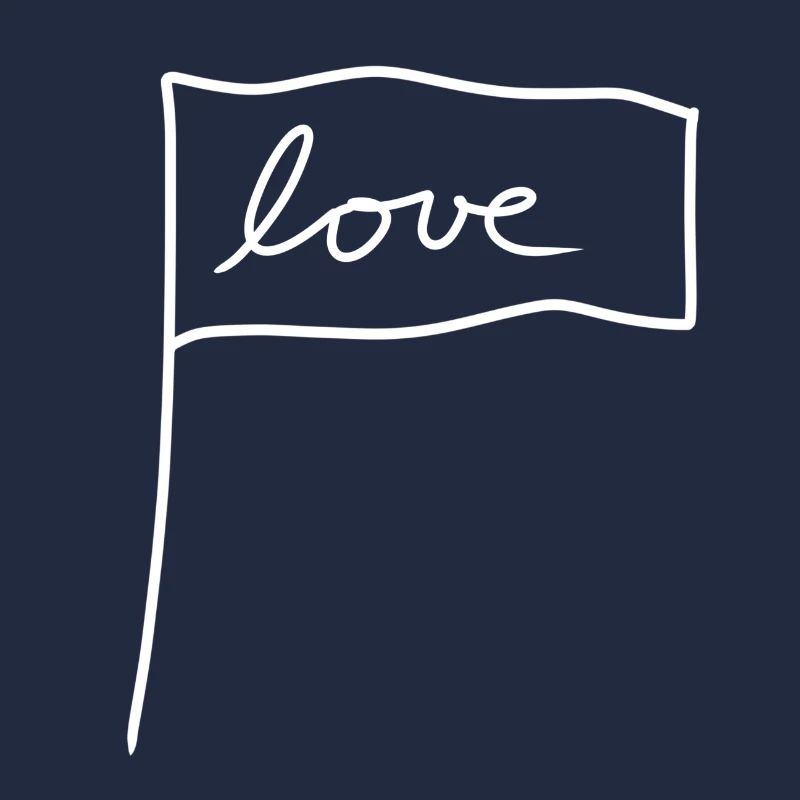 Drapeau Symbole Forme Amour