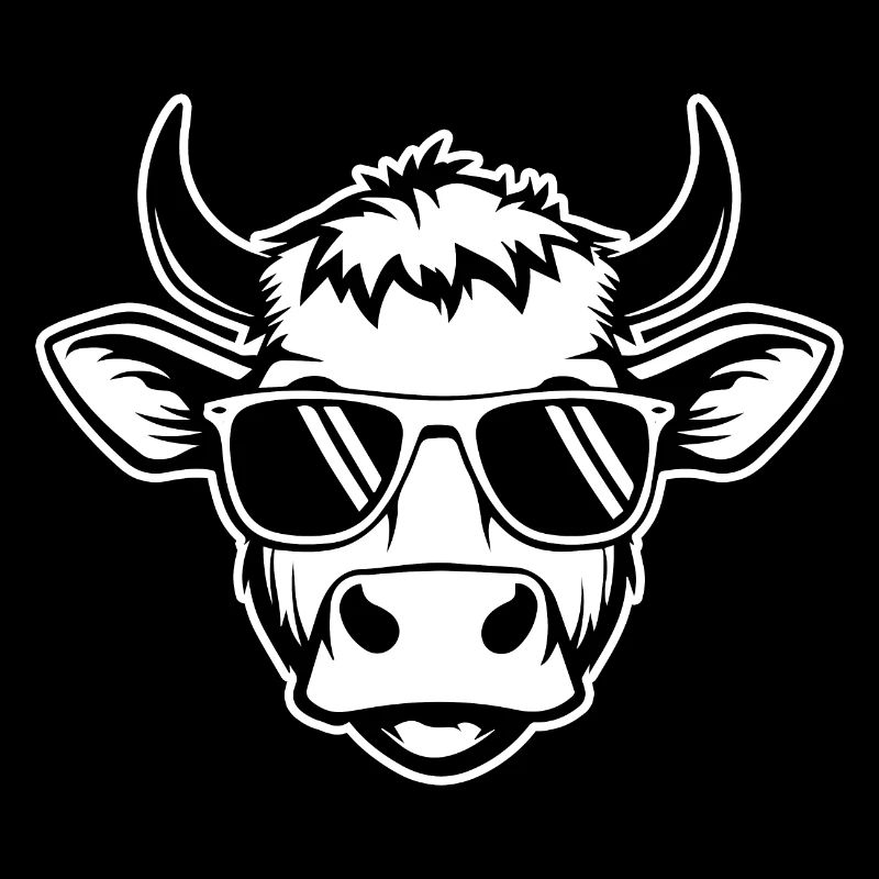Cool cow with sunglasses