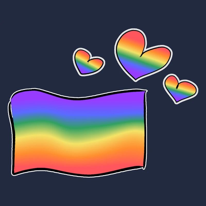 drapeau lgbt cœurs arc-en-ciel coeurs amour